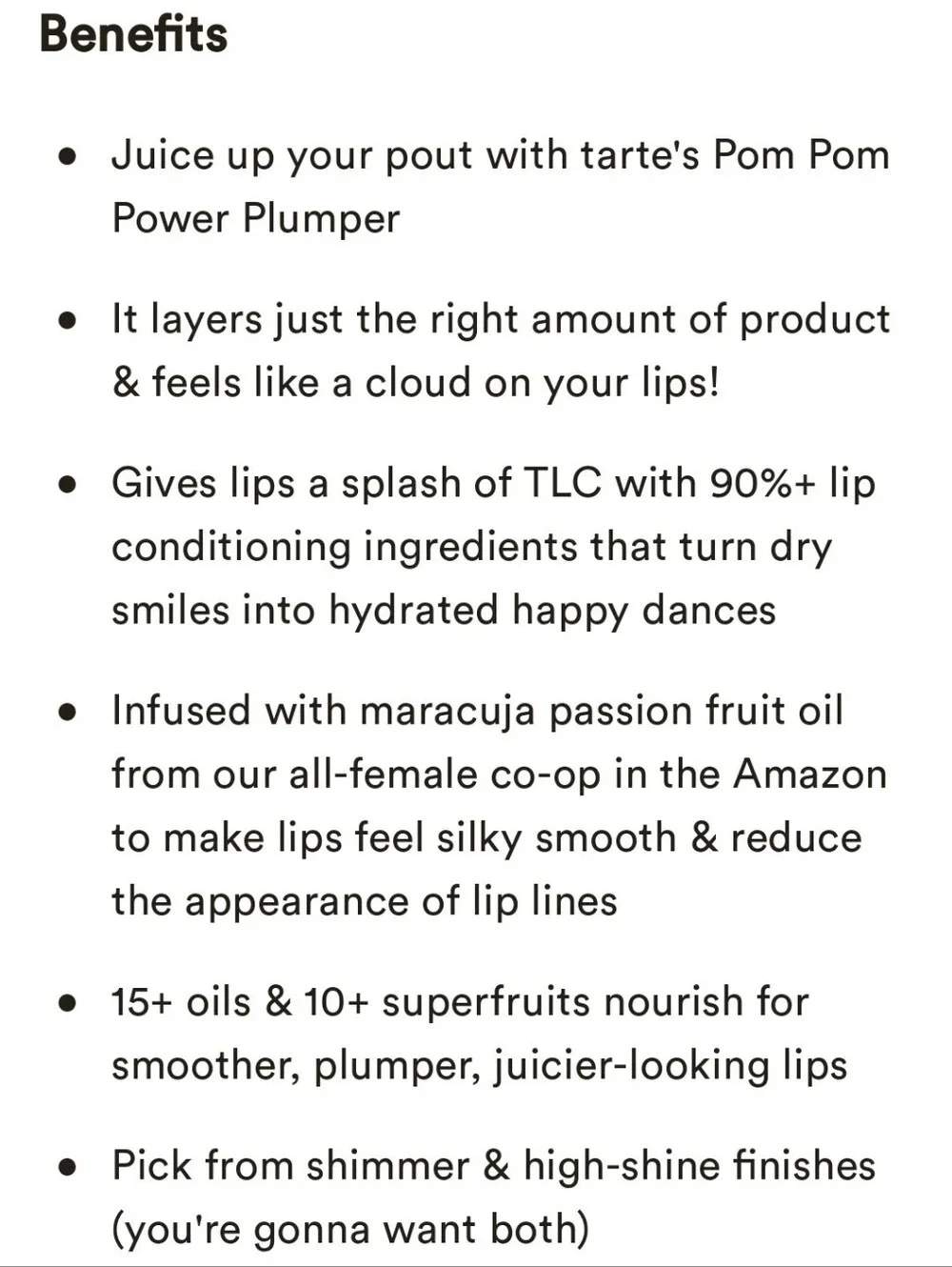 TARTE MARACUJA JUICY PLUMPING LIP OIL.